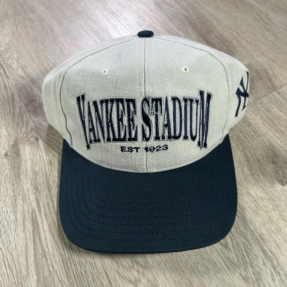 VTG New York Yankees Stadium Hat Snapback MLB Baseball Twins Gray Blue Cap